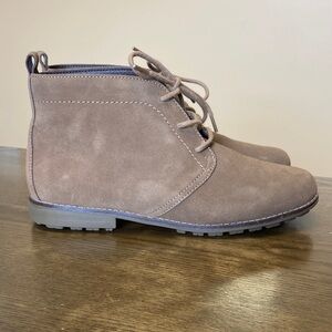 White Mountain Women's Lace-Up Suede Ankle Boots in Taupe